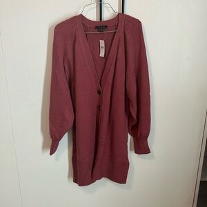 Mauve sweater cardigan - long - NWT - Medium